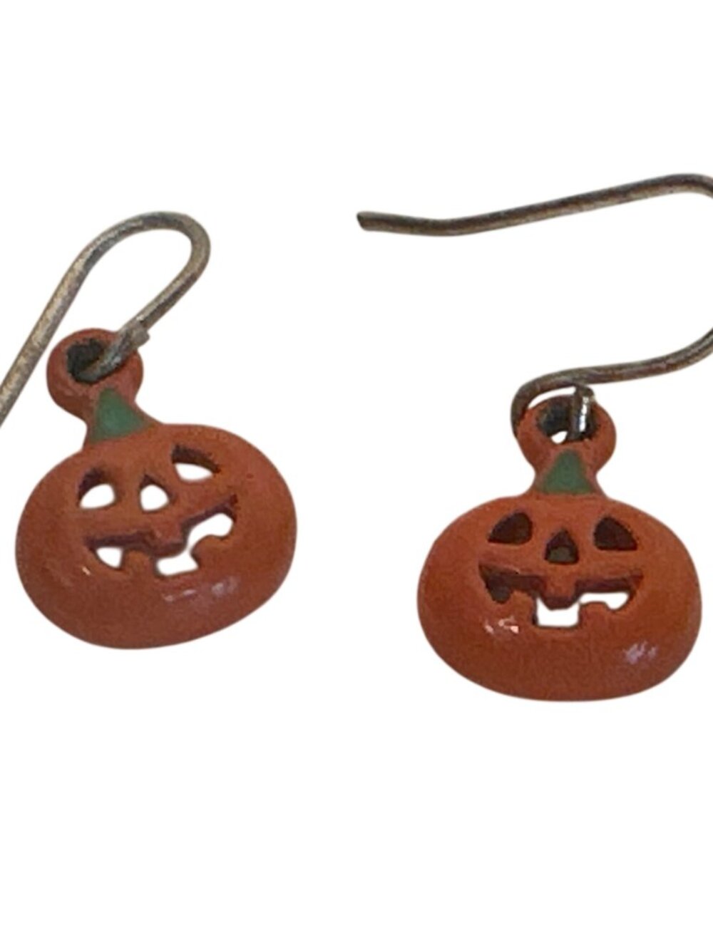 Vintage Pumpkin Jack-O-Lantern Dangle Earrings Halloween Costume Or Décor Tiny